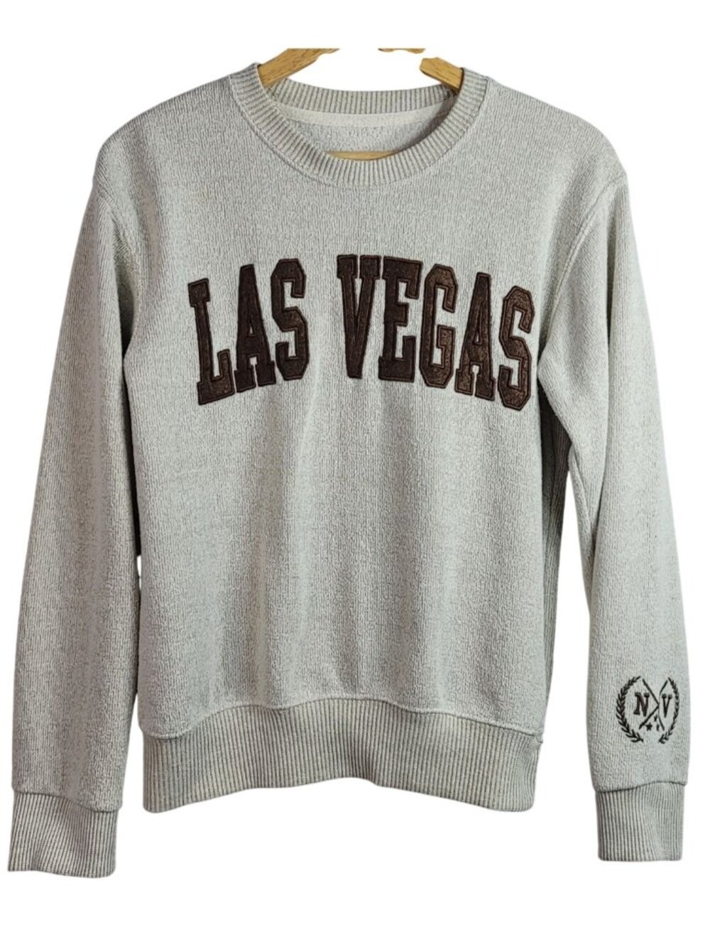 New York Popular Womens Las Vegas Sweater Sweatshirt Brown Small Long Sleeve